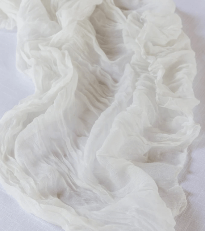 Table Runner Cheesecloth Gauze - White